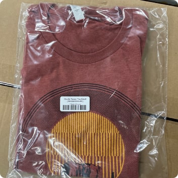 Fold, poly bag, Barcode